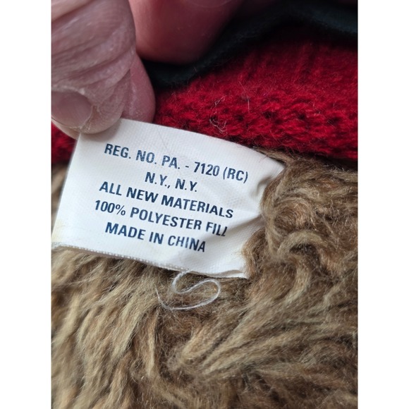 Vintage 1998 Ralph Lauren Polo Teddy Bear Red Reindeer Sweater Green Backpack - Picture 8 of 8